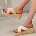 thumbnail image 5 of NOKIO Platform Slip on Espadrille Sandals for Women Wedges Slides Boho Sandals Flatform Open Toe Beach Sandals Fashion Spring Summer Casual High Heel Sandals Beach Wedge Slippers, 5 of 9
