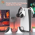 thumbnail image 4 of Universal Foldable Game Controller Wall Mount + 2-in-1 Charging Cable Bundle - Space-Saving Storage Stand for PS5/PS4/Xbox/Switch Wireless Controllers & Headsets, 4 of 6