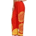 thumbnail image 3 of Sakkas Mase Floral Embroidered Adjustable Wide Leg Palazzo Pant - Orange / Yellow - One Size Regular, 3 of 4