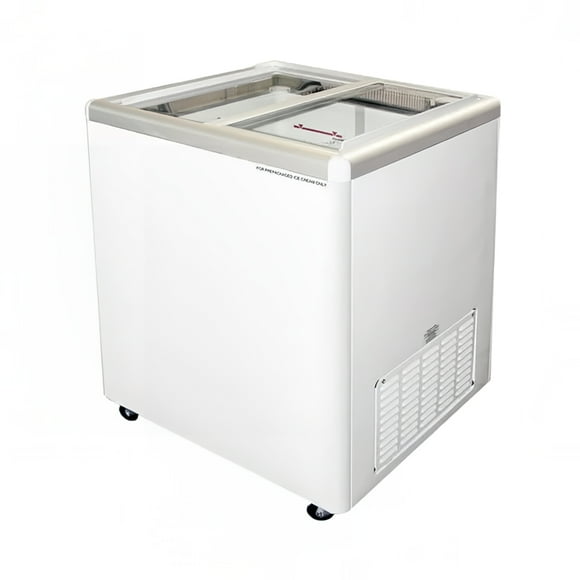Excellence Industries EURO-8HC 33 1/4" Mobile Ice Cream Freezer w/ 6 Tub Capacity - White, 115v