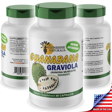 Sunshine Naturals Guanabana Graviola Dietary Supplement 60 Capsules, Weight Management Supplements