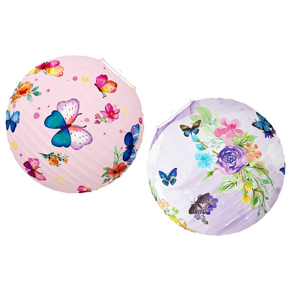 WORGEOUS  2 Pcs Paper Lanterns For Party Solar Fence Lights Waterproof Baby