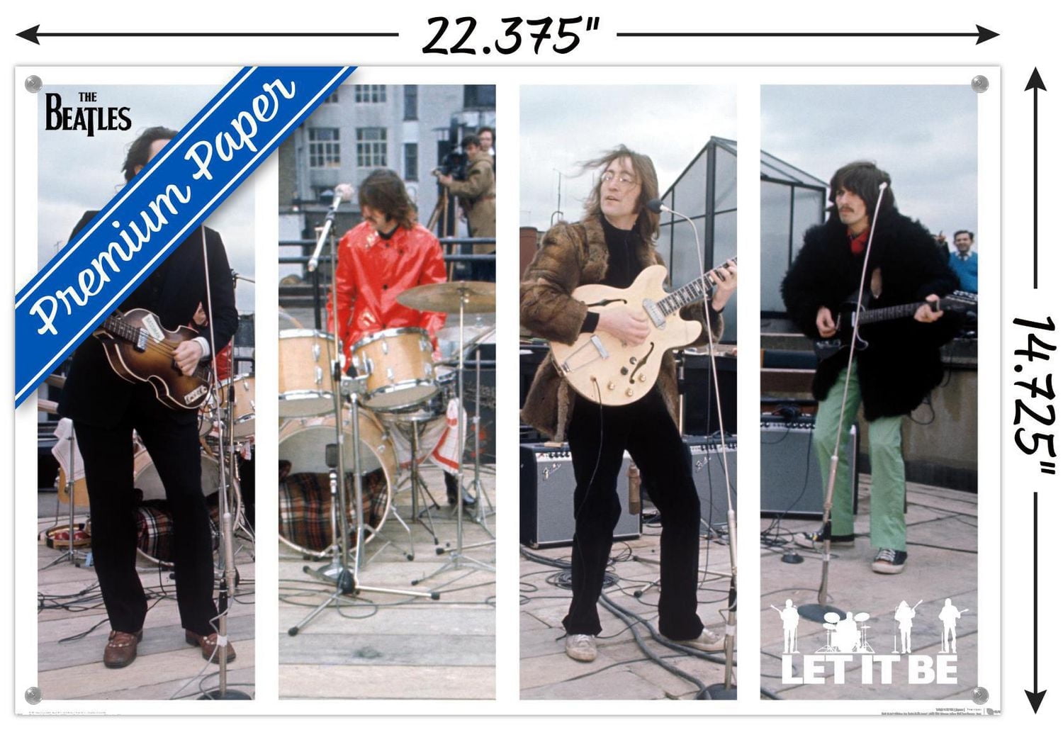 The Beatles - Let It Be Bars Wall Poster, 22.375" x 34" Framed