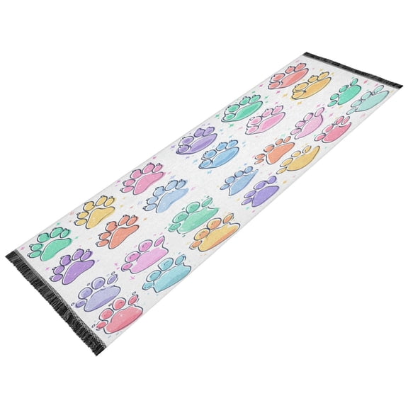 Vintage Modern Runner Rug,Non Slip Machine Washable 72"x23.5" Polyester Material Pet-Friendly Durable,Applicable to Entryway Rug Living Room Rug Colorful Cat Paws