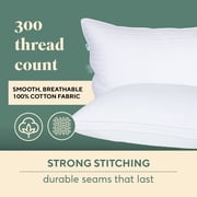 ComfyDown Down Alternative Pillow for Sleeping — Soft Classic Comfort, 100% Cotton Cover, Breathable Pillow, Plush Fill, Shape Retaining for Back & Stomach Sleepers-Twin, Set of 2