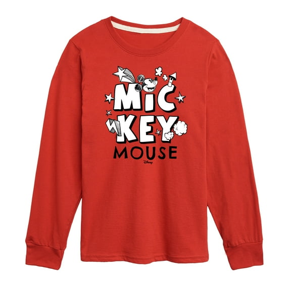 Disney - Mickey Mouse Doodle - Youth Long Sleeve Graphic T-Shirt