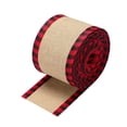 thumbnail image 1 of Gupgi Christmas Plaid Ribbon, Wired Edge Ribbon Color Block Decoration, 1 of 6