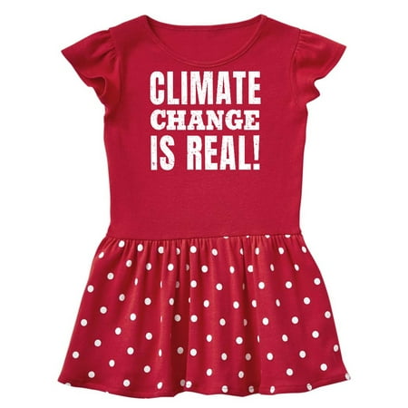 

Inktastic Climate Change is Real in White Distressed Text Gift Baby Girl Dress