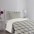 thumbnail image 5 of Ambesonne Geometric Quilted Bedspread Set 2 Pcs, Vintage Tree Nature Art, Twin Size, Dark Blue and Cream, 5 of 6