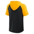 thumbnail image 3 of Men's Logo Athletic Black Pittsburgh Pirates Prime Raglan Short Sleeve Hoodie T-Shirt, 3 of 3