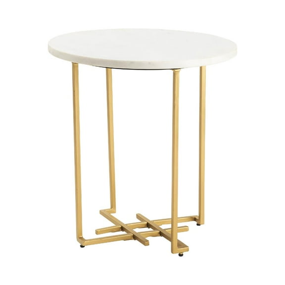 Pembroke Round End Table Metal White