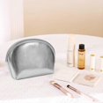 thumbnail image 4 of Shell Cosmetic Bag,T-Shaped Cosmetic Bag,Silver Soft Leather Shell Makeup Bag,Mini Handy Makeup Pouch,Cute Makeup Bag Travel Cosmetic Bag, 4 of 5