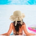 thumbnail image 5 of Sombrero de mujer con circunferencia de 56-58 cm, sombrero de verano con protección solar, sombrero de playa, sombrilla, sombrero de paja, sombrero de encaje de perlas y conjunto de bolso, 5 of 5