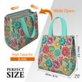 thumbnail image 3 of Pioneer Flower Floral Print Pattern Insulated Lunch Bag for Women & Adults,Large Portable Soft Cooler Lunch Bag,Thermal Food Storage Tote with Pearl Cotton,8.66L,8.75x5.75x9.5 Inch, 3 of 6