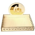 thumbnail image 3 of Weloille Wooden Artistic Eid Mubarak Party Serving Tableware Tray Display Wood Decoration, 3 of 7