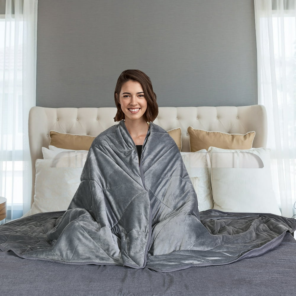 Topbuy Queen/King Size Weighted Blanket Crystal Velvet Fabric w/ Glass