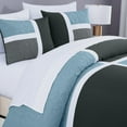thumbnail image 3 of Chezmoi Collection Bernard 7-Piece Queen Bed in a Bag Comforter Set with Sheets, Lightweight Comforter Gray Light Blue Charcoal Patchwork Quilted Medallion Bedding Set for All Season, 3 of 9