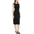 thumbnail image 4 of INSPIRE CHIC Women's Sheath Dress Sleeveless Work Solid Midi Dress XL Black, 4 of 6