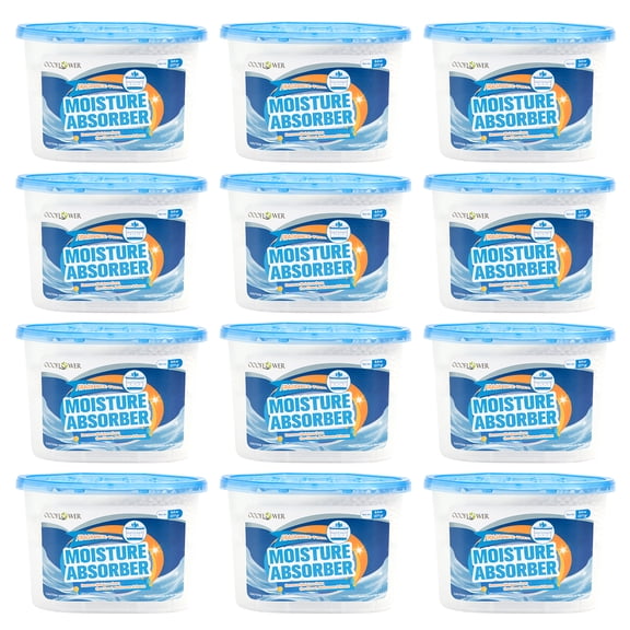 OOOFLOWER Fragrance-Free Dehumidifier Boxes 12 Pack, Portable Moisture Absorber for Bathroom, Closet, Bedroom & Car, No Electricity Required