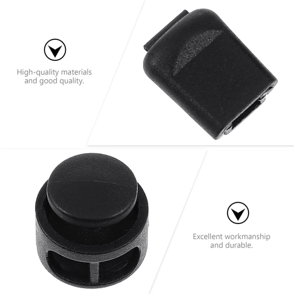 OFFIGAM Black Plastic End Clips Set for Shoe Laces, Anti-Loosen Buckles, and Easy to Use, Accessories
