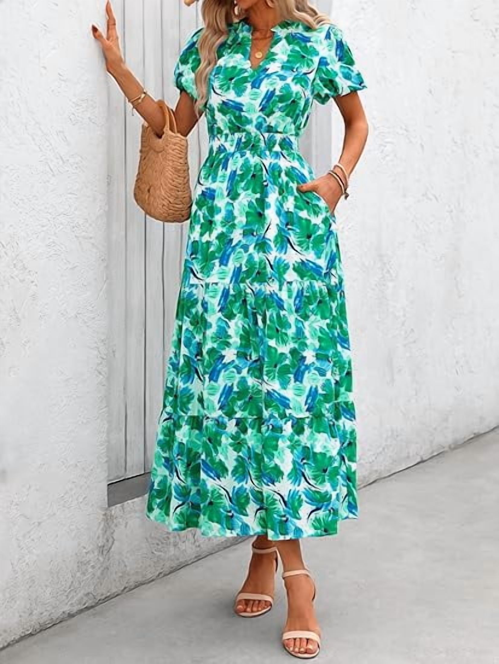 PRETTYGARDEN Women's Boho Maxi Dress, Floral photo 7