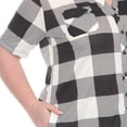 thumbnail image 5 of White Mark Short Sleeve Plaid Button-Down Dress, Women's Plus, 1X-3X, 5 of 6