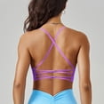 thumbnail image 3 of Womens Sports Yoga Gym Bra Bikini Top Scoop Neck Criss Cross Back Swim Top Spaghetti Straps Bathing Suit Top Only, 3 of 4