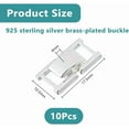 thumbnail image 2 of 10Pcs Fold Over Jewelry Clasp 925 Sterling Silver Plated Necklace Extension Clasps Brass Bracelet Extenders Small Fastener Extension Clasps for DIY Craft Jewelry Making, 2 of 8