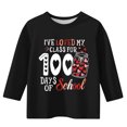 thumbnail image 3 of Delliss Kids Little Girls 100 Days of School Shirt 3/4 Sleeve Funny Graphic Letters Print Celebration Top 3-12 Years, 3 of 4