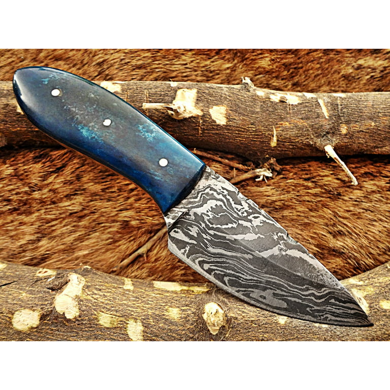 6.5 Long compact pocket Knife, full tang Damascus steel 3 drop