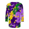 thumbnail image 4 of Hauts Décontractés à Manches 3/4 pour Femmes Col Rond T-Shirt Ample Épaisseur Standard 1 Pce, 4 of 6