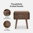 thumbnail image 3 of Mopio Ensley Mid Century Modern Nightstand/Side Table/End Table with Wood Slat Drawer Storage for Living Room and Bedroom, Walnut Grain, 3 of 7