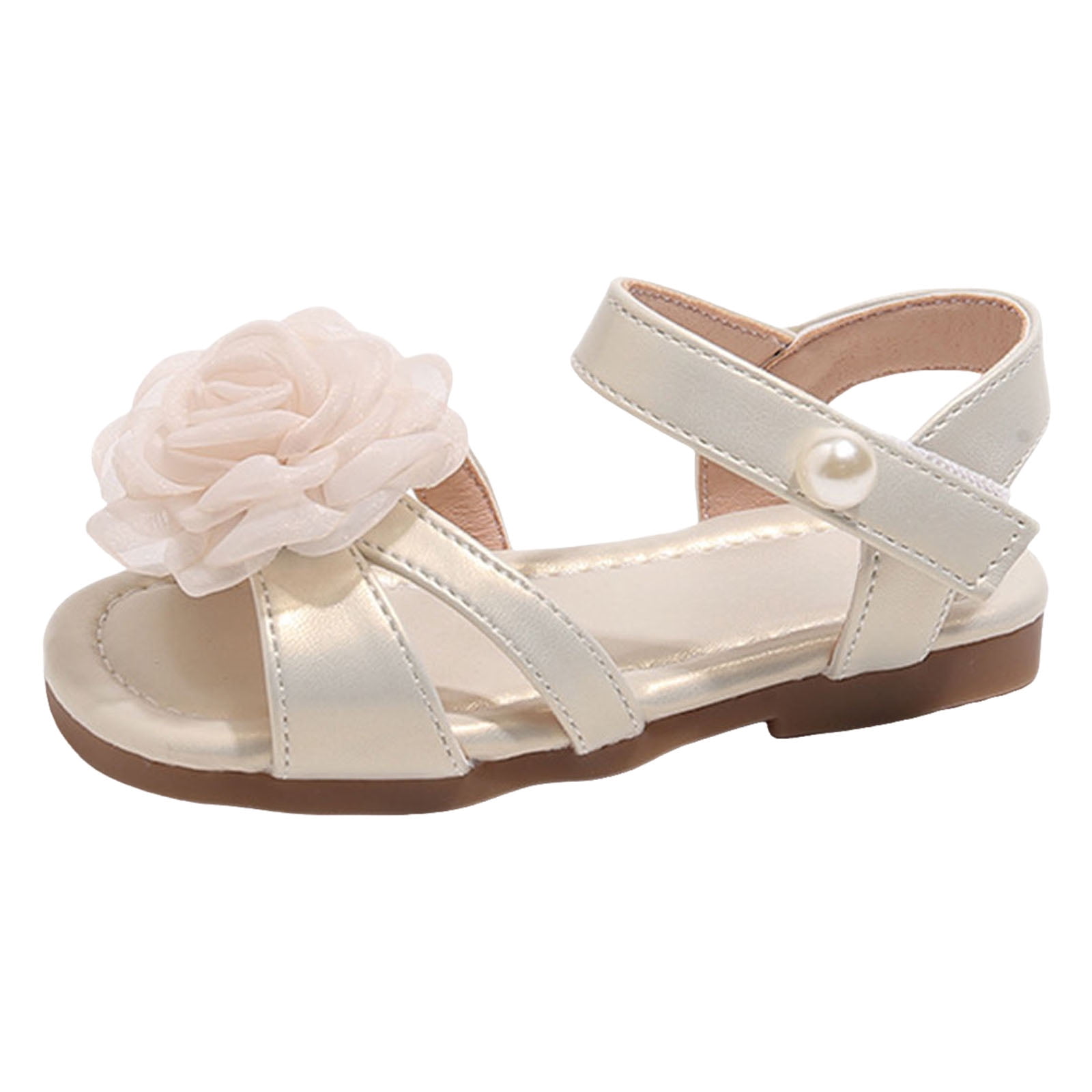 enyan Toddler Sandals Toddler Baby Girls Bow Open Toe Sandals Soft Sole Princess Shoes Sandals Summer Sandals Little Girls Sandals,Beige,Size 12.5
