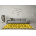 thumbnail image 3 of Ahgly Company Machine Washable Indoor Round Abstract Yellow Modern Area Rugs, 3' Round, 3 of 4
