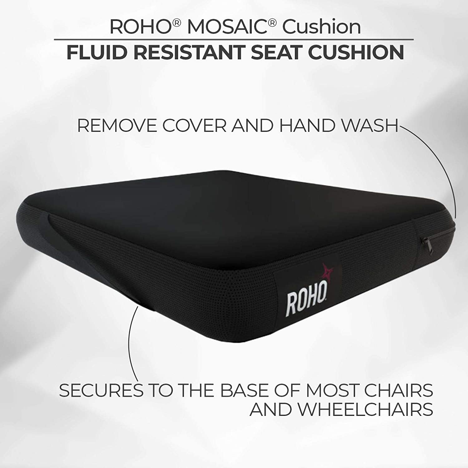 EA/1 - ROHO® MOSAIC® Wheelchair Seat Cushion, 315 lb Capacity, 18  x 2.75 Depth 18 Black - Best Buy Medical Supplies