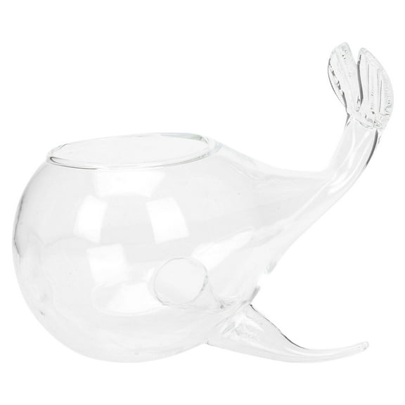 Worgeous Unique Whale Glass Vase Decorative Glass Bottle Creative Animal Hydroponic Planter For Home Decor Glass Planter For Flowers Decorative Glass Vase