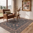 thumbnail image 3 of KUETH 2x3 Low Pile Flower Accent Rug, Machine Washable Soft Non Slip Backing Rug, Dusty Navy Rug for Entryway Bedroom, 3 of 4