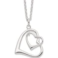 thumbnail image 6 of Sterling Silver Double Heart Necklace Made In India qh4974-18, 6 of 6
