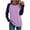 Purple, variant on Maplenight 3/4 Sleeve Shirts for Women Crew Neck Loose Fit Casual T-Shirt Trendy Color Block Tees Womens Fall Clothes