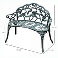 thumbnail image 7 of Outdoor Bench, Antique Floral Cast Aluminum with Back & Armrests | Steel | Lattice Back, 7 of 7
