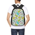 thumbnail image 5 of Balery Funny Dinosaurs on Stripes Backpack for Men and Women - Durable 600D Oxford Cloth -Large Capacity, Water-Resistant School, Travel, and Hiking Bag, 5 of 7