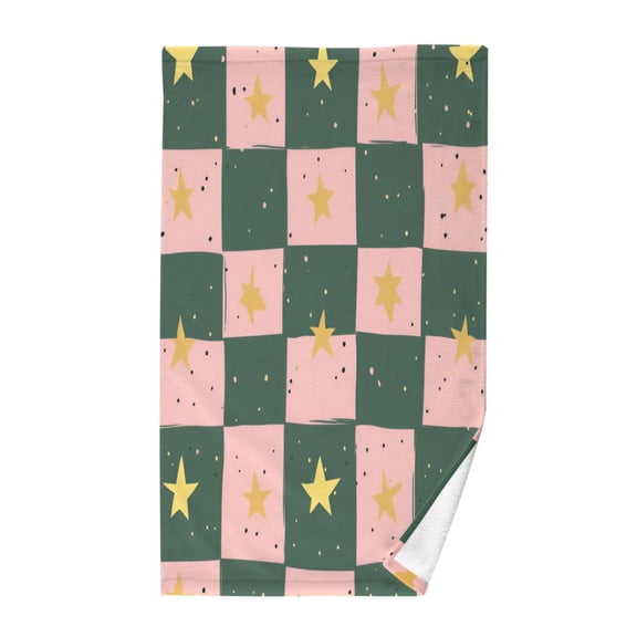 Yayeee 100% Cotton Hand Towels for Bathroom 16" x 28" Soft Absorbent Kitchen Towel, Pink Abstract