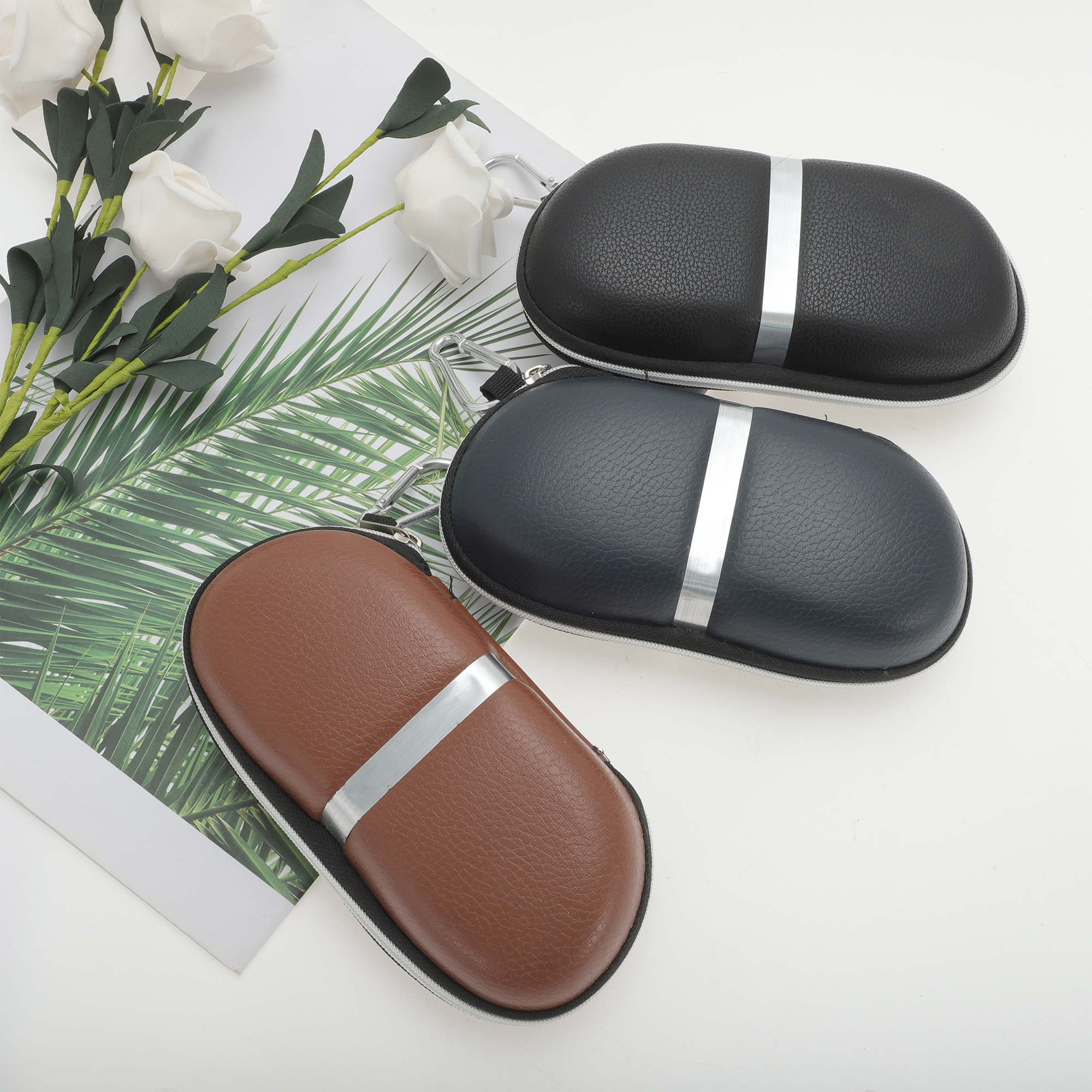 Unique Bargains Durable Eyeglasses Storage Case with Soft Lining Brown