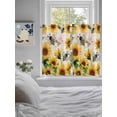 thumbnail image 4 of Sunflower Farmhouse Kitchen Curtains 54 Inches length, Spring Summer Vintage Floral Bee Window Treatment Curtain Drapes, Thermal Insulated Drapes for Basement Hotel RV, 42"x54", 2 Panels, 4 of 7