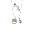 thumbnail image 2 of Delight Jewelry Stainless Steel Tree of Life in Eternity Ring - Silver tone Zig Zag Christmas Tree Charm Necklace and Stud Earrings, 2 of 4