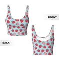 thumbnail image 5 of Haiem Strawberries Pattern Womens Sports Bra - U Neck Padded Low Impact Yoga Bra Workout Crop Top Gym Moisture-Wicking Workout Vest -X-Large, 5 of 9