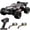 Black, variant on 4WD High Speed RC Car with 2x Rechargeable Batteries, 28KM/H Off-Road Remote Control Monster Truck with Upgraded Metal Differential & Chassis, 2.4GHz All-Terrain Buggy
