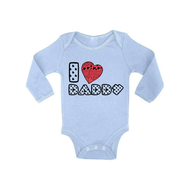 Awkward Styles Best Dad Ever Baby Bodysuit I Love Daddy Long Sleeve Baby Bodysuit Lovely Red