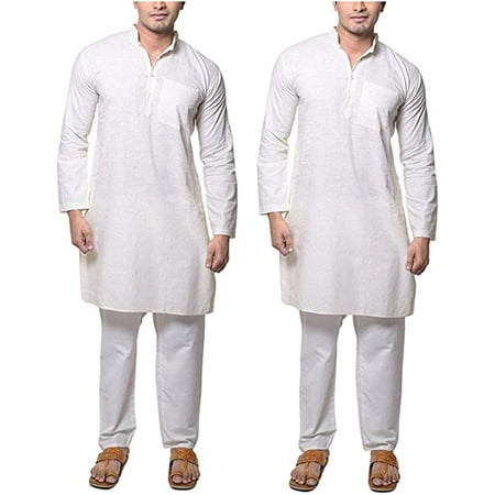 

Royal White 100% Pure Cotton White Goldstar Kurta Pyajma Set of 2