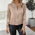 thumbnail image 6 of Ladies Casual Jacket Baeitkot Ladies Fashionable Short Zipper Women Jacket Solid Color Jacket Casual Jacket Khaki XXL, 6 of 9